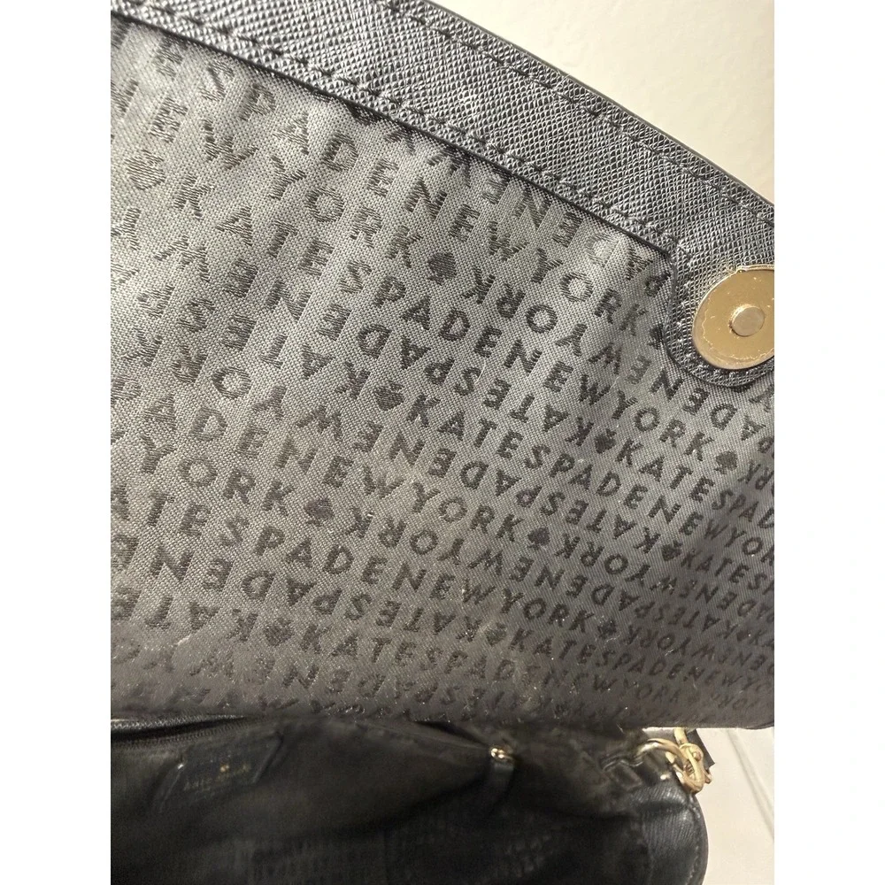 Kate Spade Laurel Way Alisanne Black Leather Satchel Purse Career Adjustable